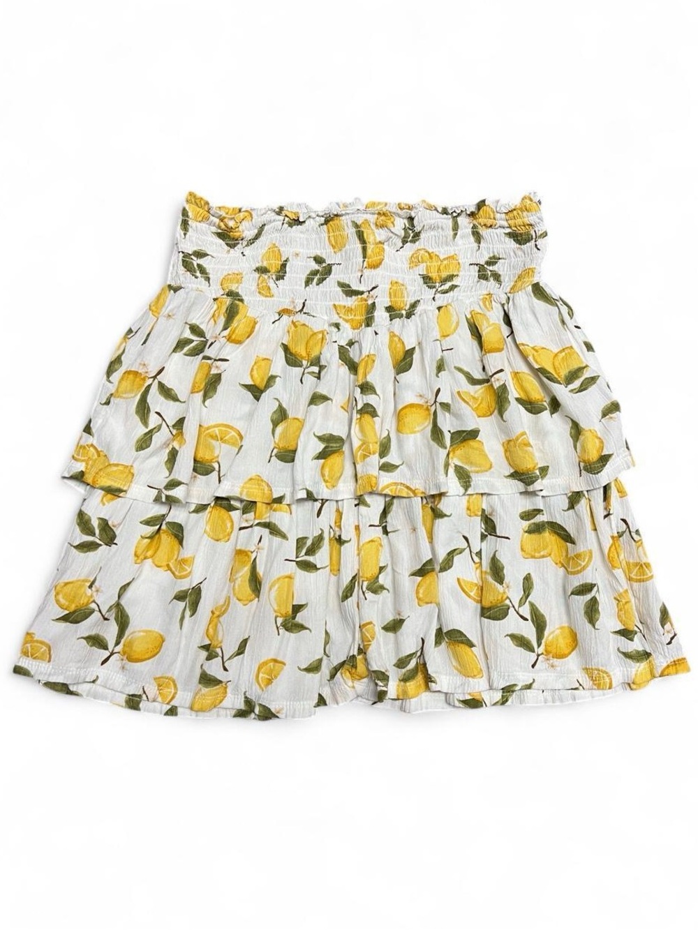 Arizona Jean Company Tiered Lemon Print Skirt Size Small
